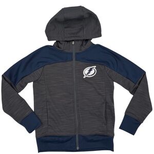 Youth NHL TAMPA BAY LIGHTNING athletic full zip hooded jacket hockey Small 8
